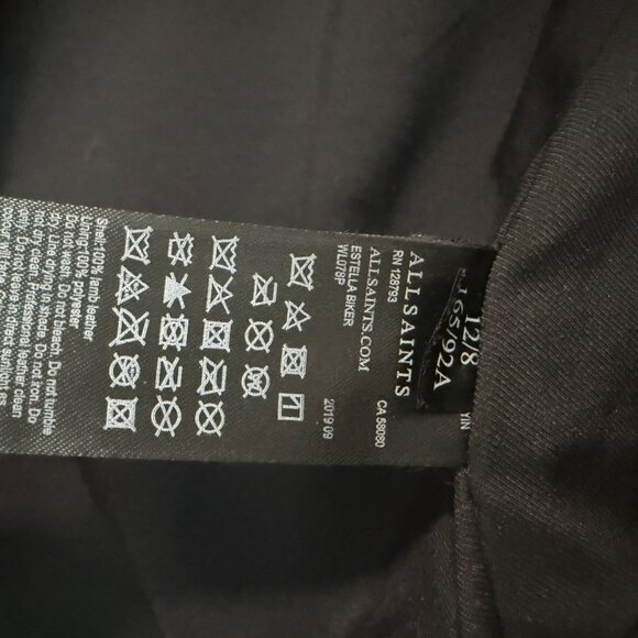 AllSaints Balfern Biker Leather Moto Jacket Black US 8 | $559 Retail - Picture 5 of 9